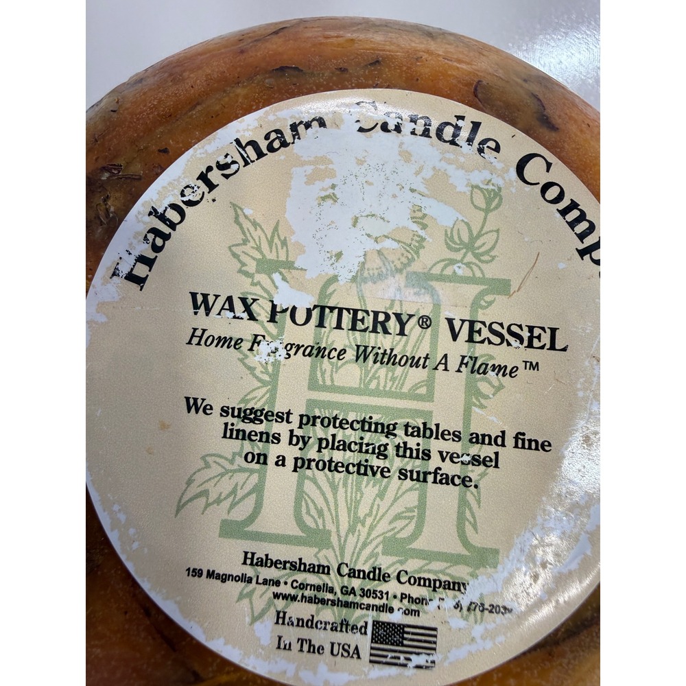 Habersham Candle Company Wax Pottery Vessel Botanical Bowl Home Fragrance 7 Inch - Picture 7 of 7